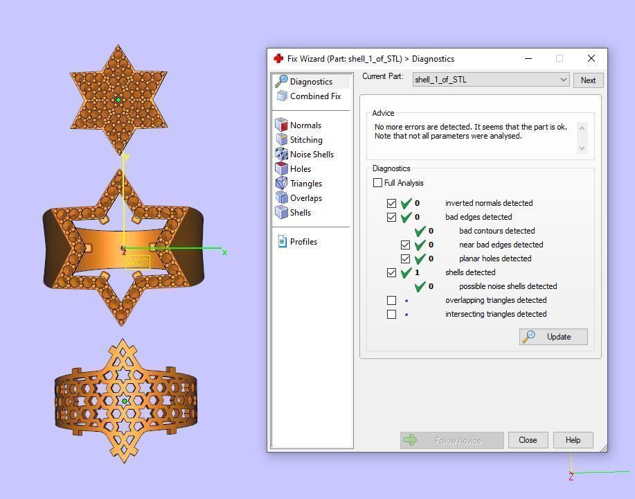 6 Angles Pave Star Ring Style 6 Size US 9 3D print model_10
