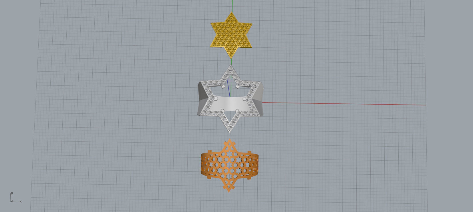 6 Angles Pave Star Ring Style 6 Size US 9 3D print model_9