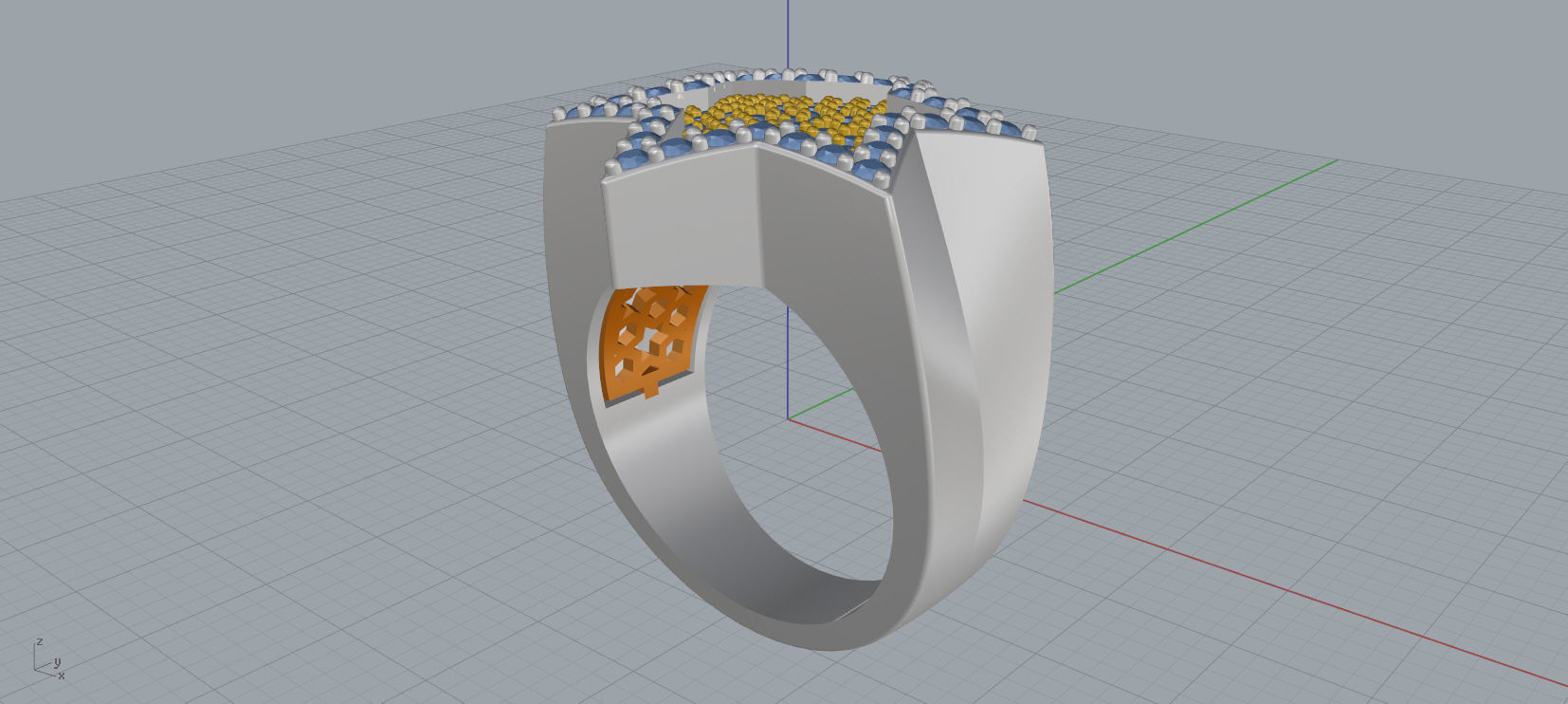 6 Angles Pave Star Ring Style 6 Size US 9 3D print model_6