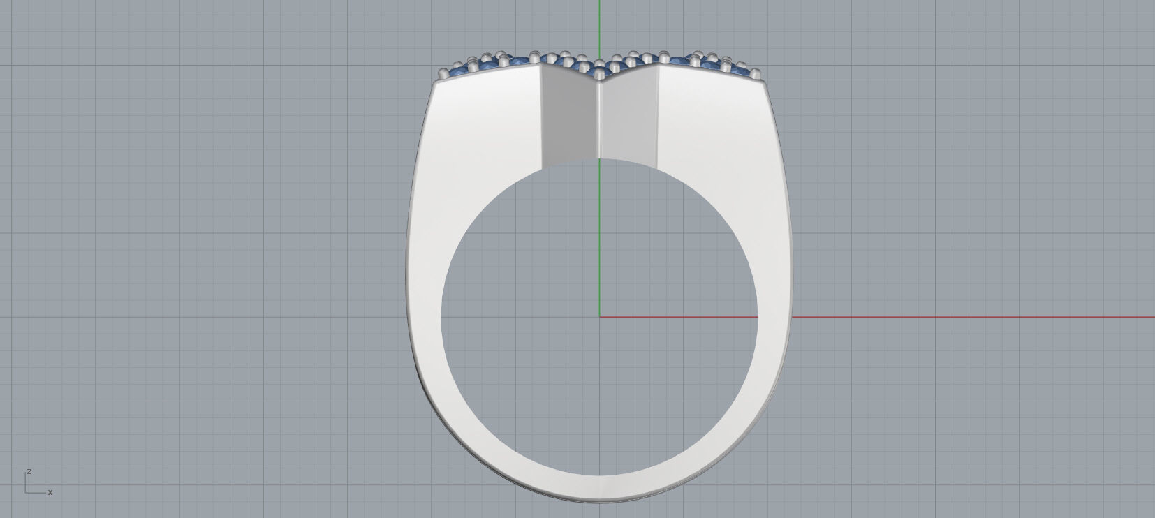 6 Angles Pave Star Ring Style 6 Size US 9 3D print model_4