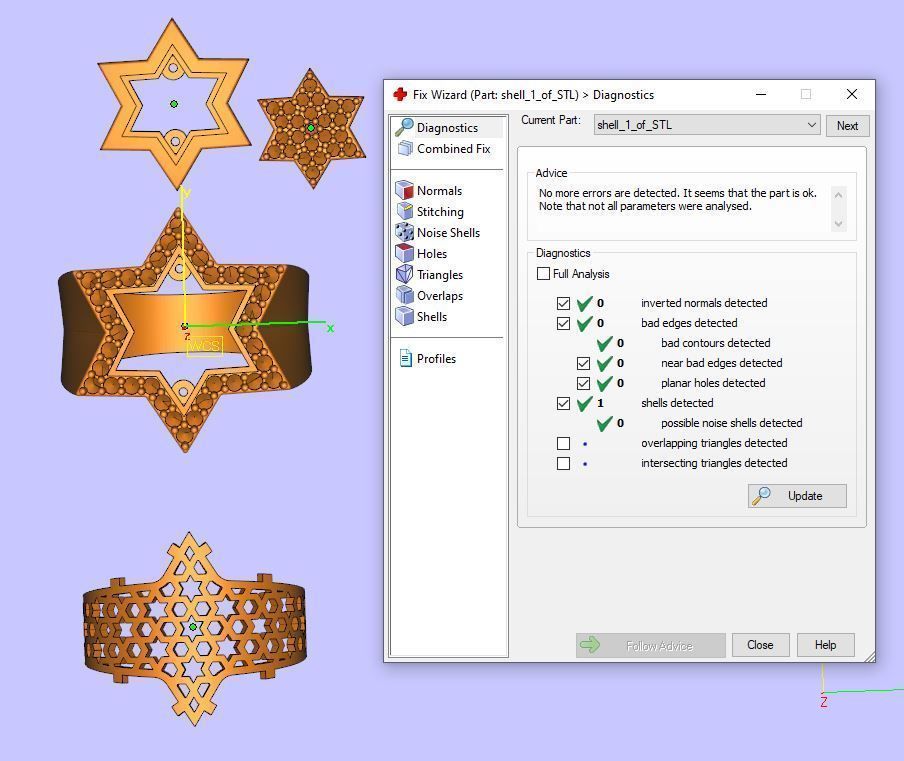 6 Angles Pave Star Ring Style 8 Size US 9 3D print model_9