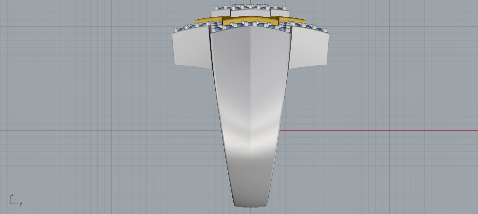 6 Angles Pave Star Ring Style 8 Size US 9 3D print model_5