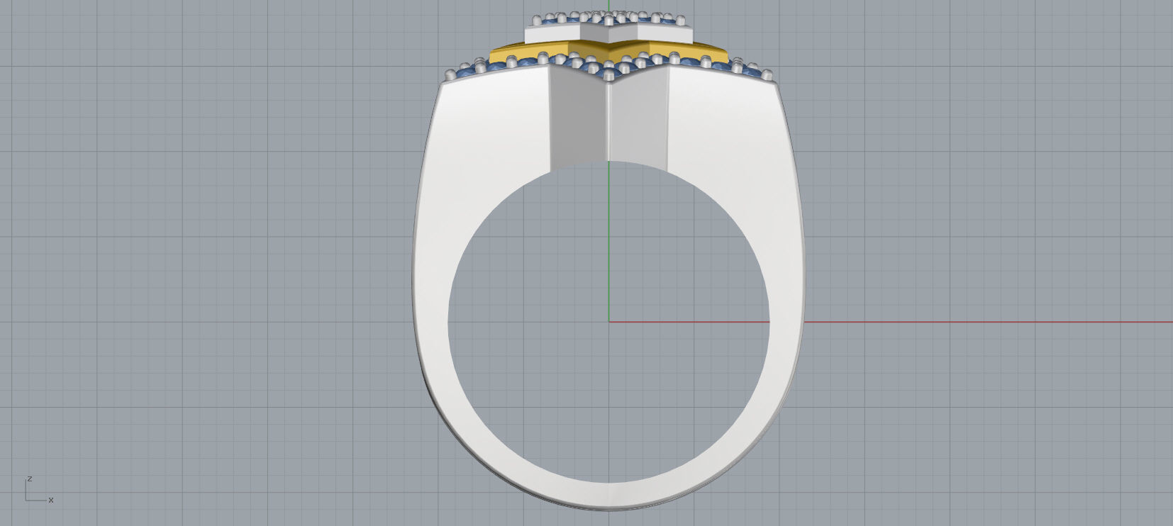 6 Angles Pave Star Ring Style 8 Size US 9 3D print model_4