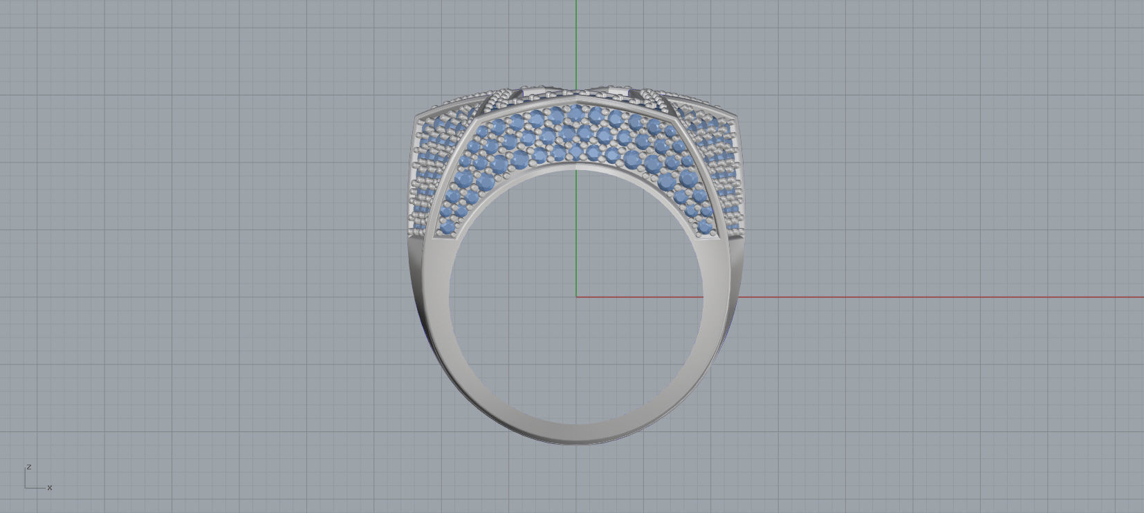 5 Angles Pave Big Star Ring Style 1 Size US 9 3D print model_4