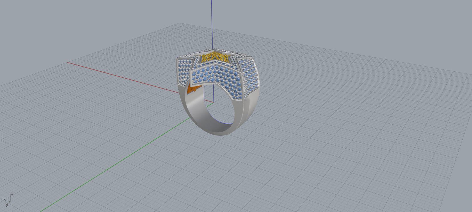 5 Angles Pave Big Star Ring Style 1 Size US 9 3D print model_8