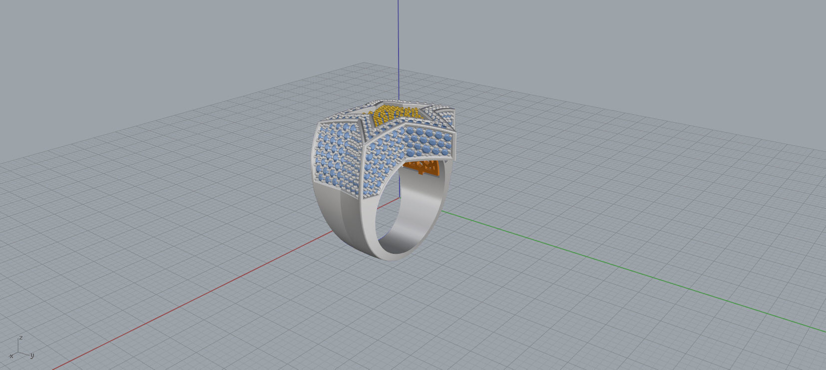 5 Angles Pave Big Star Ring Style 1 Size US 9 3D print model_7