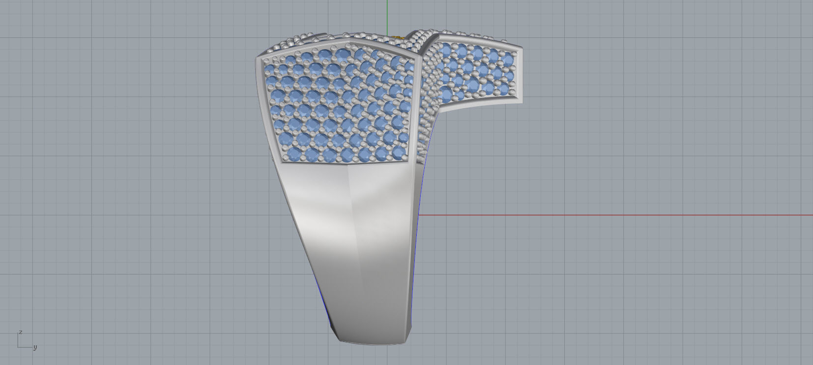 5 Angles Pave Big Star Ring Style 1 Size US 9 3D print model_5