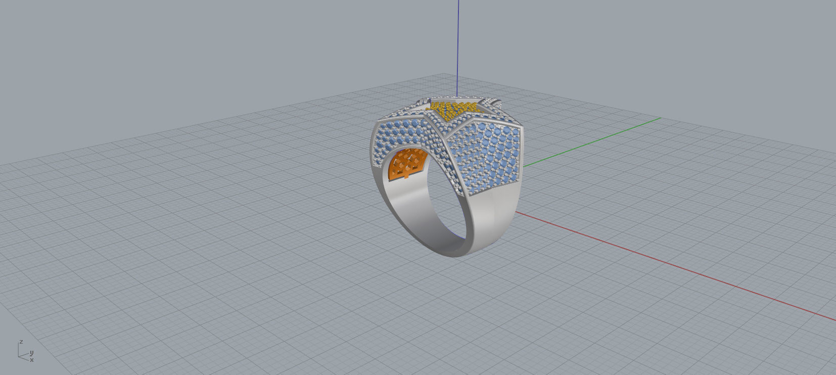 5 Angles Pave Big Star Ring Style 1 Size US 9 3D print model_6