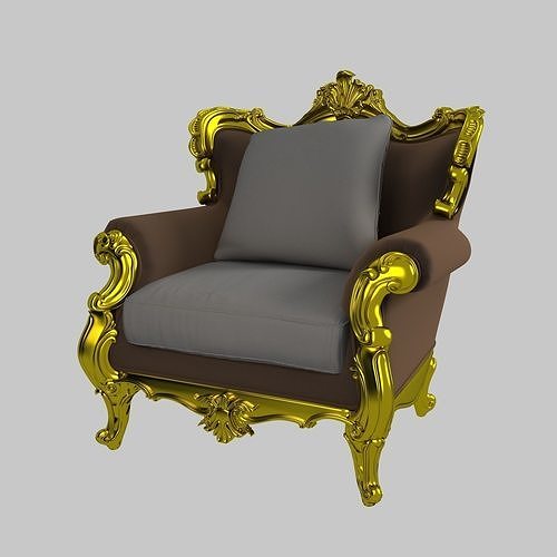 Gold Sofa  Free 3D print model