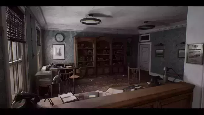1940s Abandoned Office Low-poly 3D model