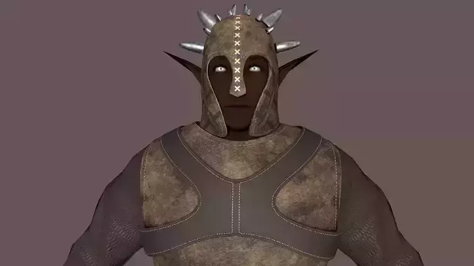 Elf Warrior Low-poly 3D model