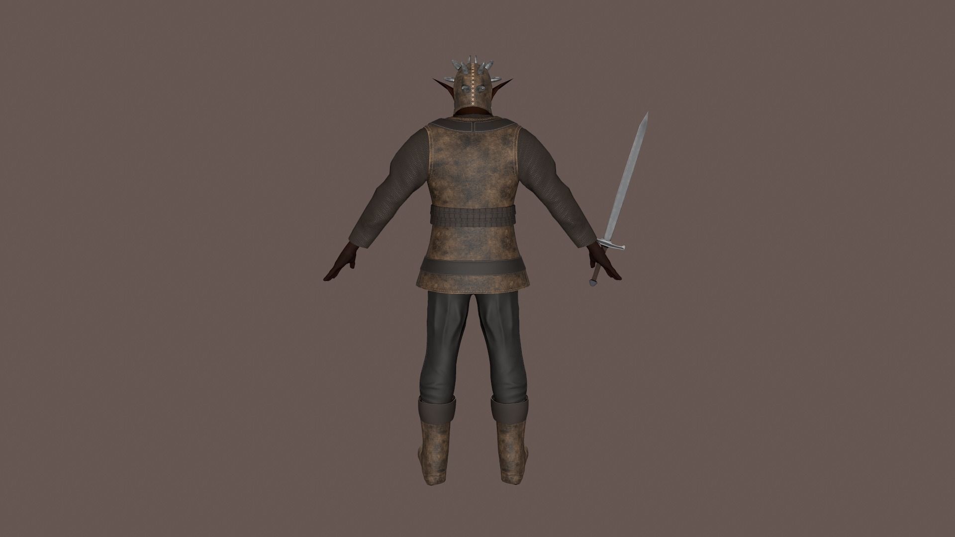 Elf Warrior Low-poly 3D model_5