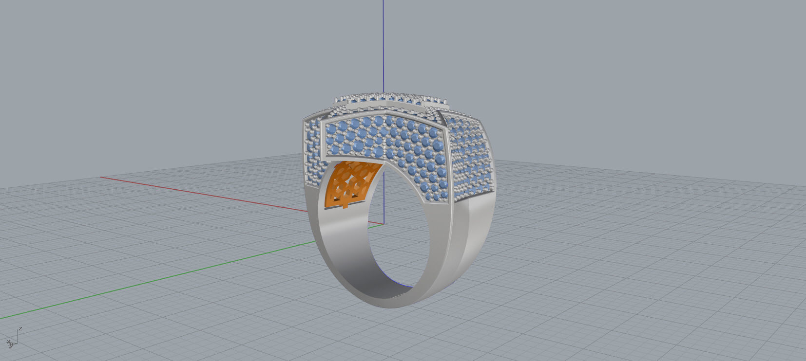 5 Angles Pave Big Star Ring Style 3 Size US 9 3D print model_8