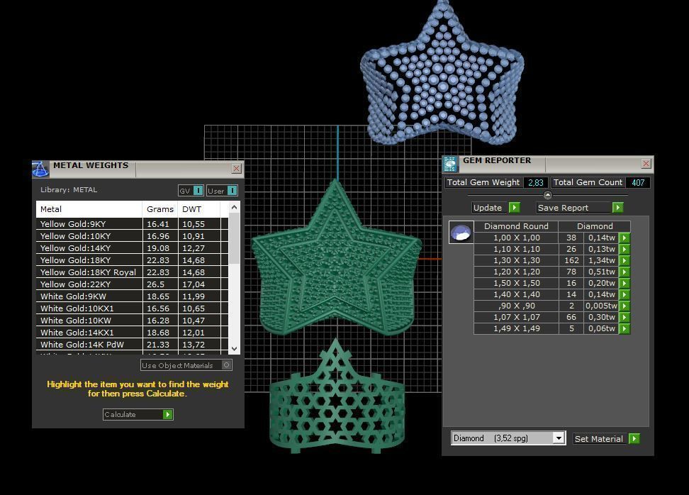 5 Angles Pave Big Star Ring Style 3 Size US 9 3D print model_11