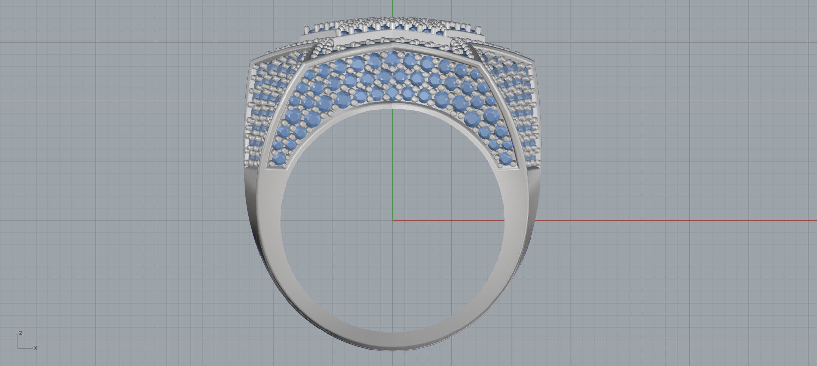 5 Angles Pave Big Star Ring Style 3 Size US 9 3D print model_4