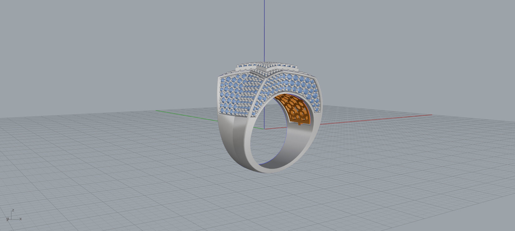 5 Angles Pave Big Star Ring Style 3 Size US 9 3D print model_7