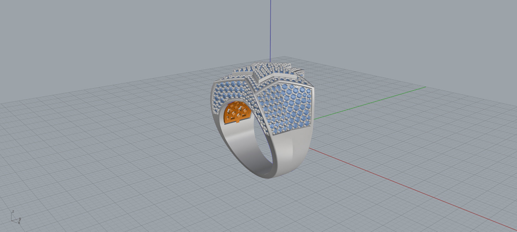 5 Angles Pave Big Star Ring Style 3 Size US 9 3D print model_6