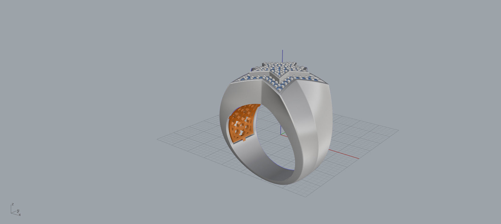 5 Angles Pave Small Star Ring Style 1 Size US 9 3D print model_6