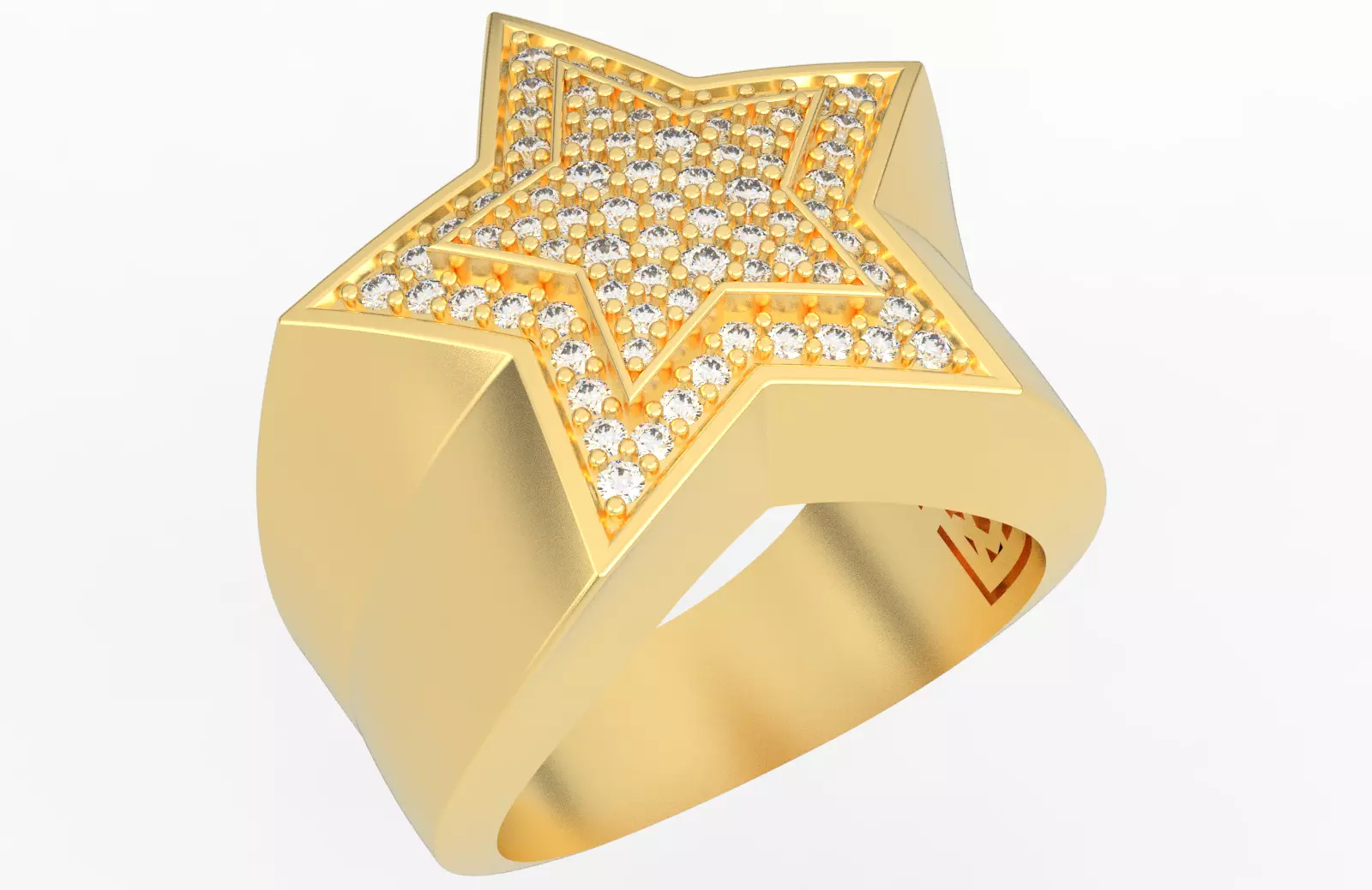 5 Angles Pave Small Star Ring Style 1 Size US 9 3D print model_0