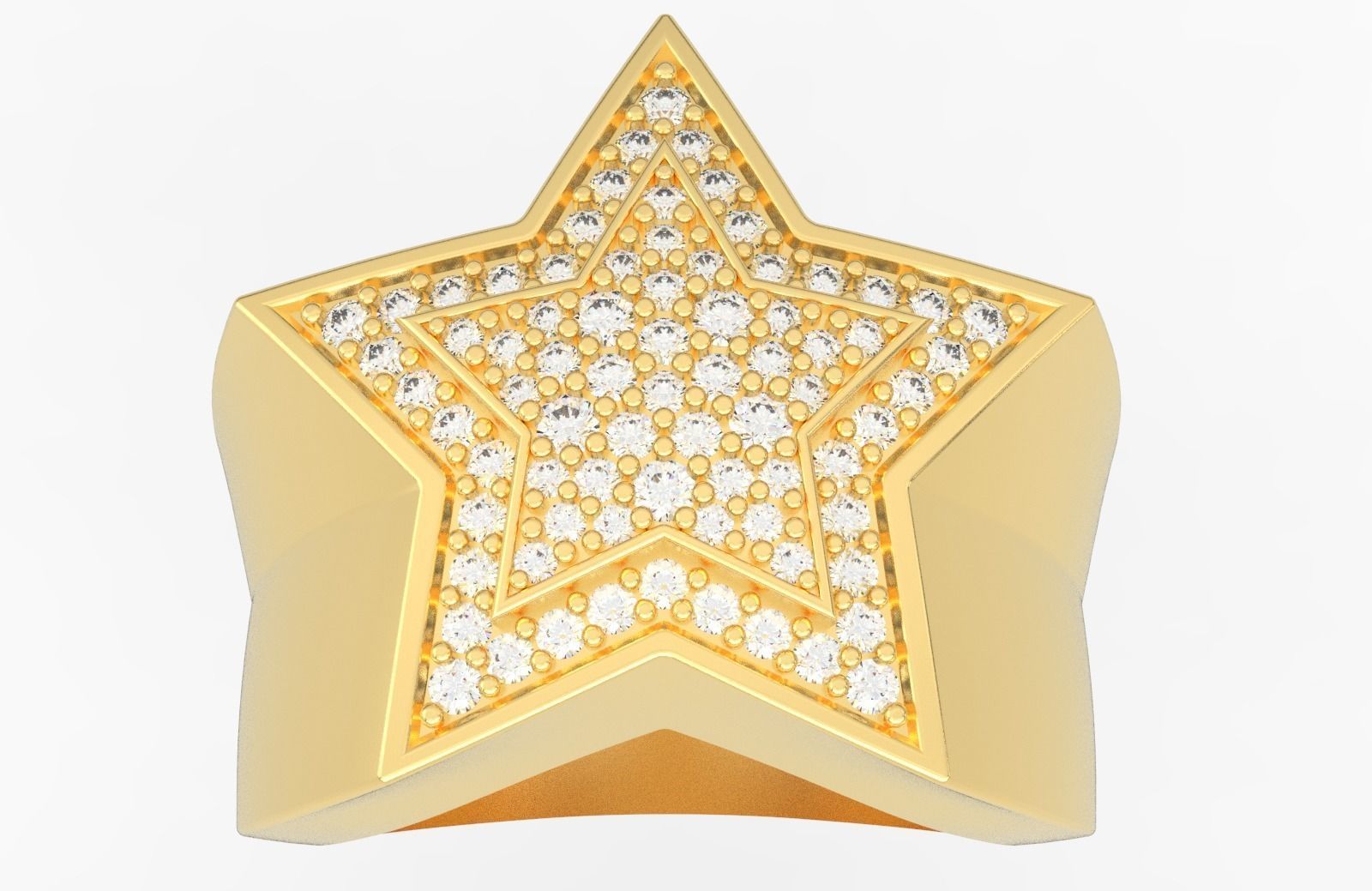 5 Angles Pave Small Star Ring Style 1 Size US 9 3D print model_1