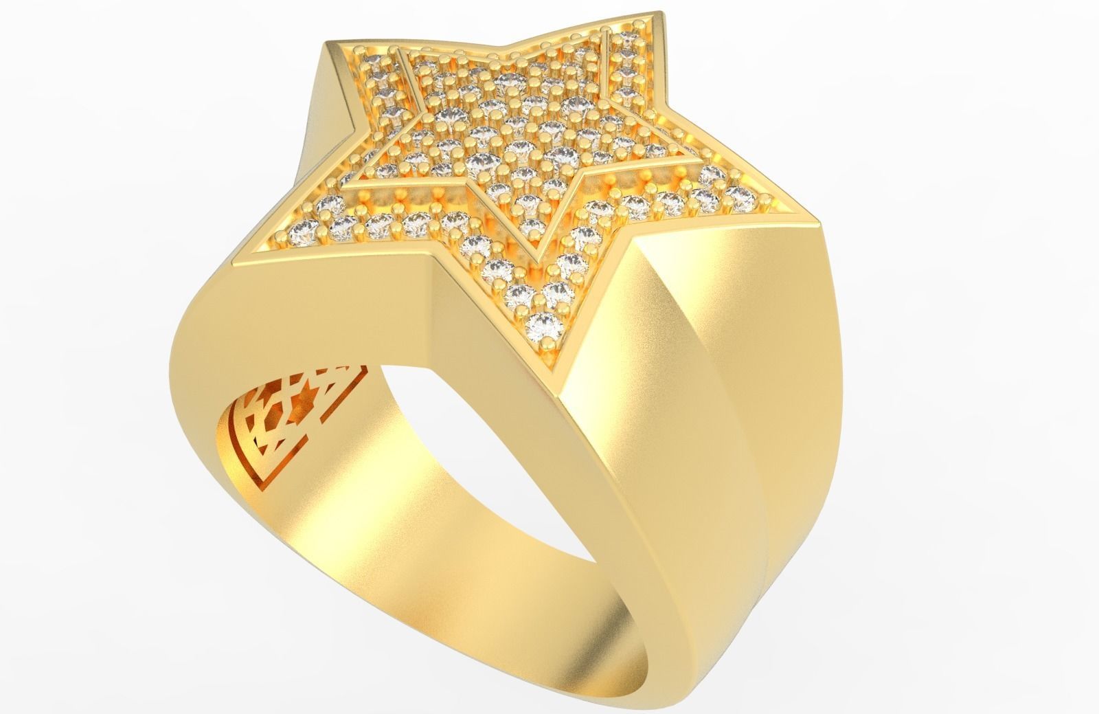 5 Angles Pave Small Star Ring Style 1 Size US 9 3D print model_2