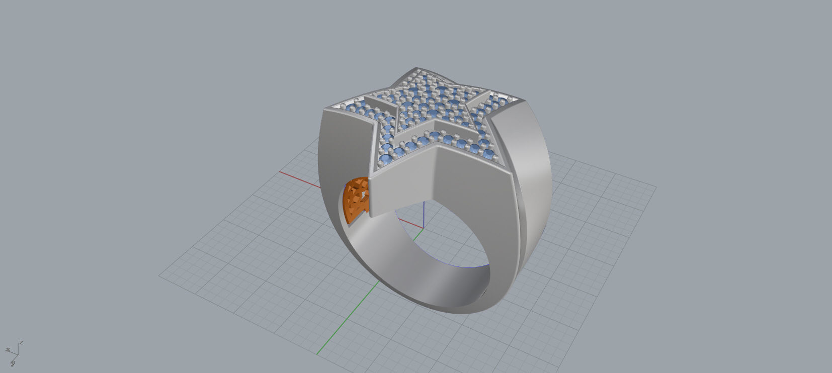 5 Angles Pave Small Star Ring Style 1 Size US 9 3D print model_8