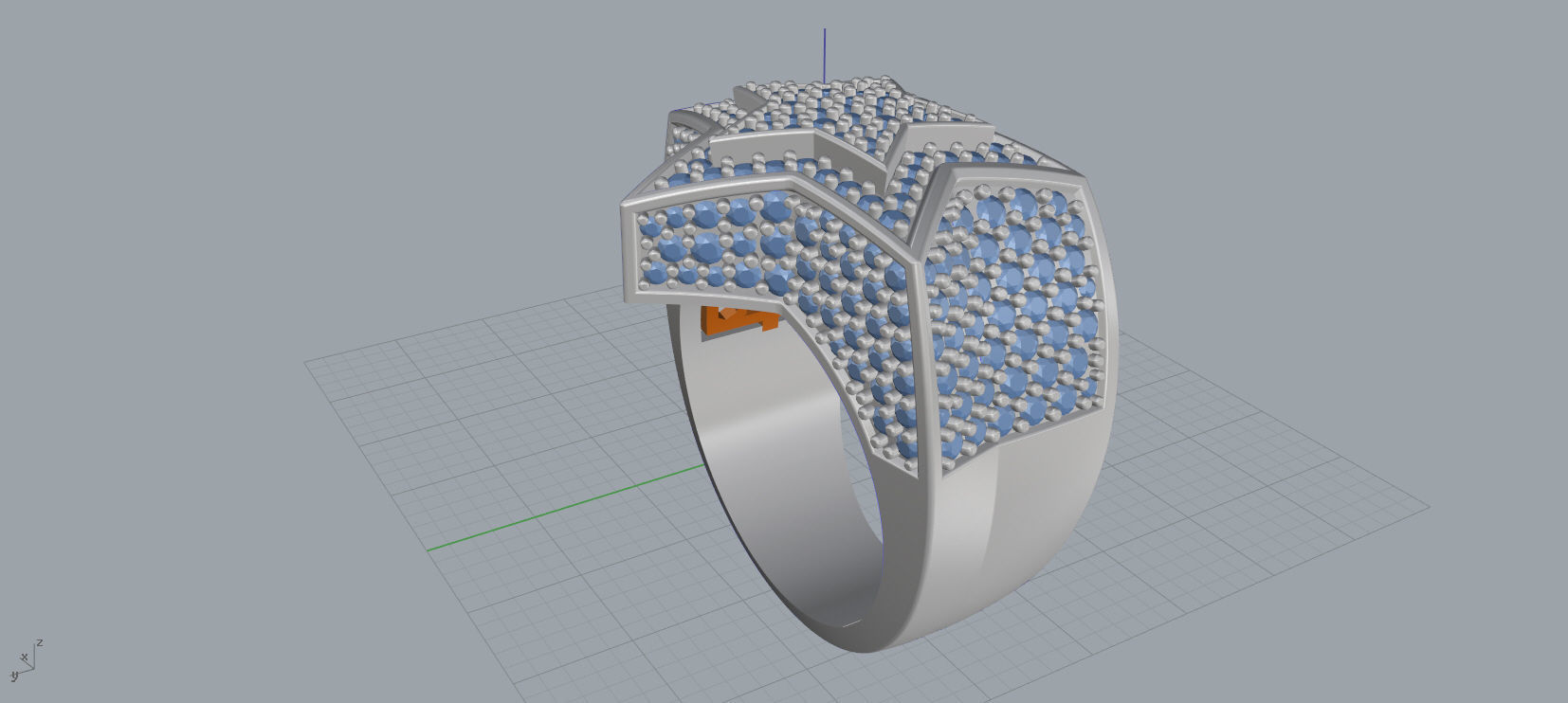 5 Angles Pave Small Star Ring Style 2 Size US 9 3D print model_7