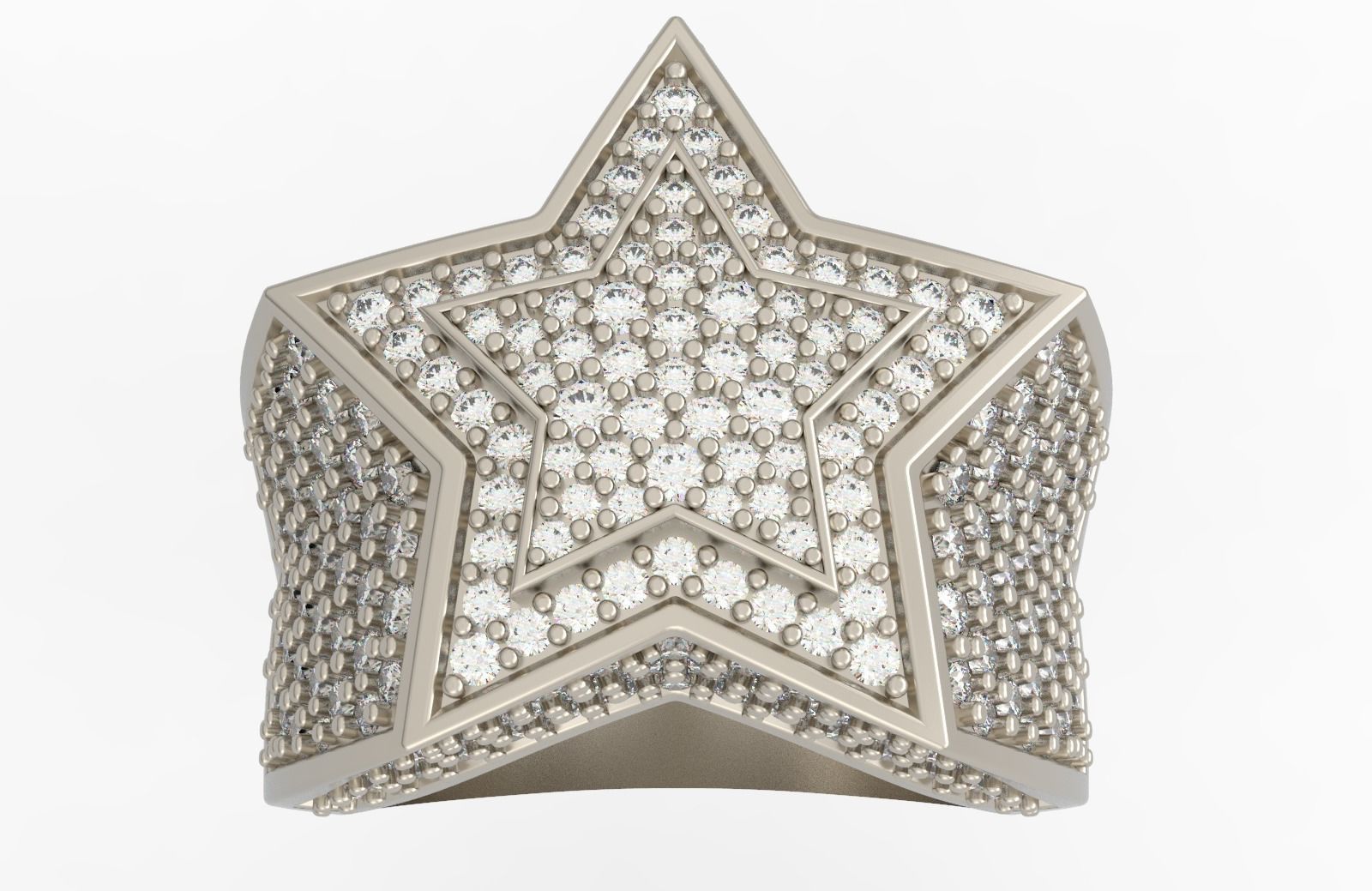 5 Angles Pave Small Star Ring Style 2 Size US 9 3D print model_1