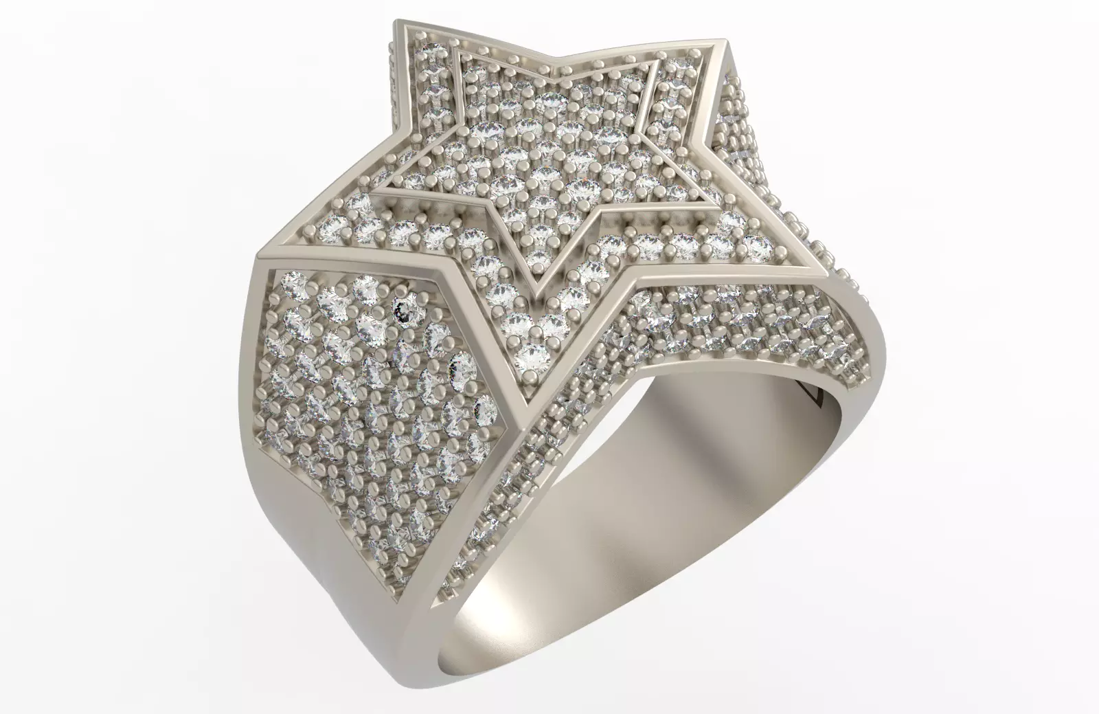 5 Angles Pave Small Star Ring Style 2 Size US 9 3D print model_0