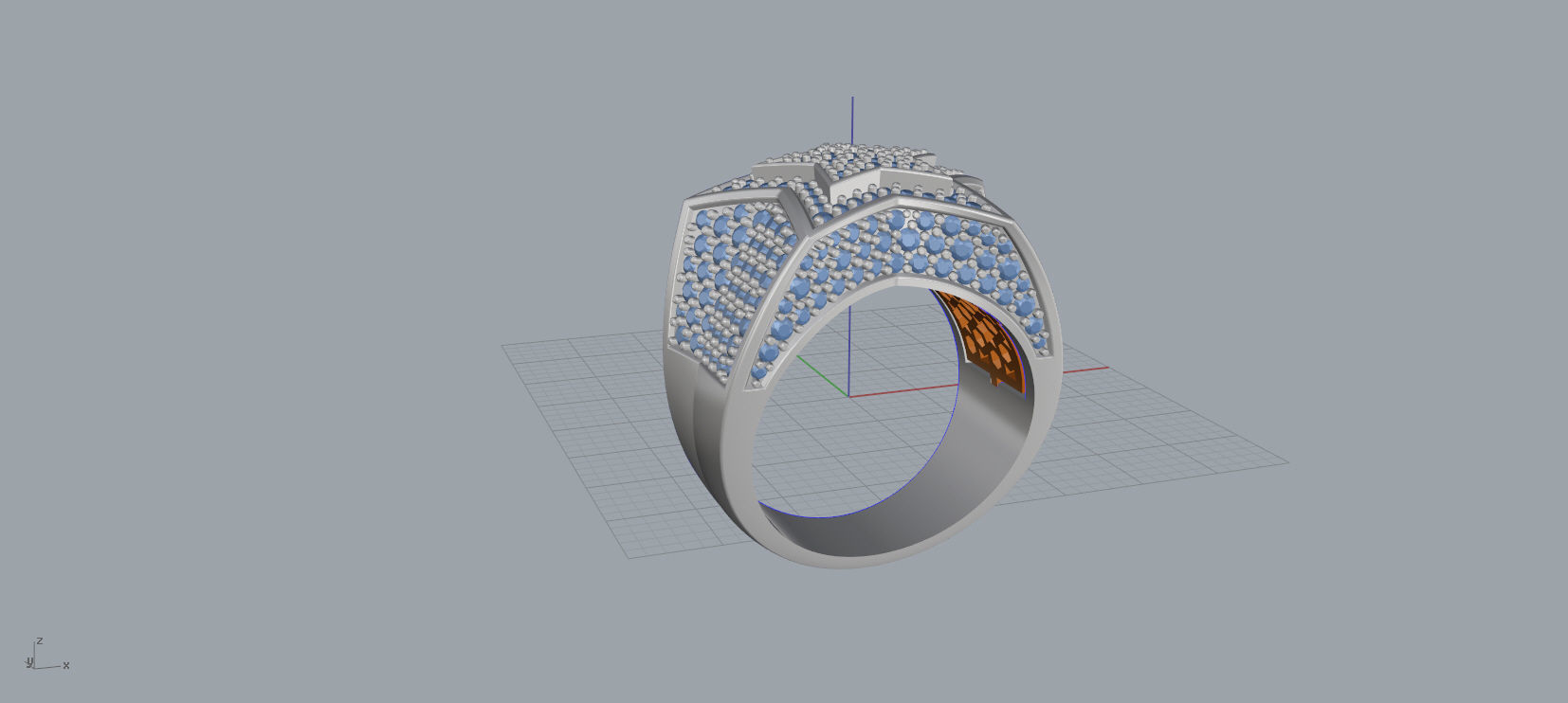 5 Angles Pave Small Star Ring Style 2 Size US 9 3D print model_6