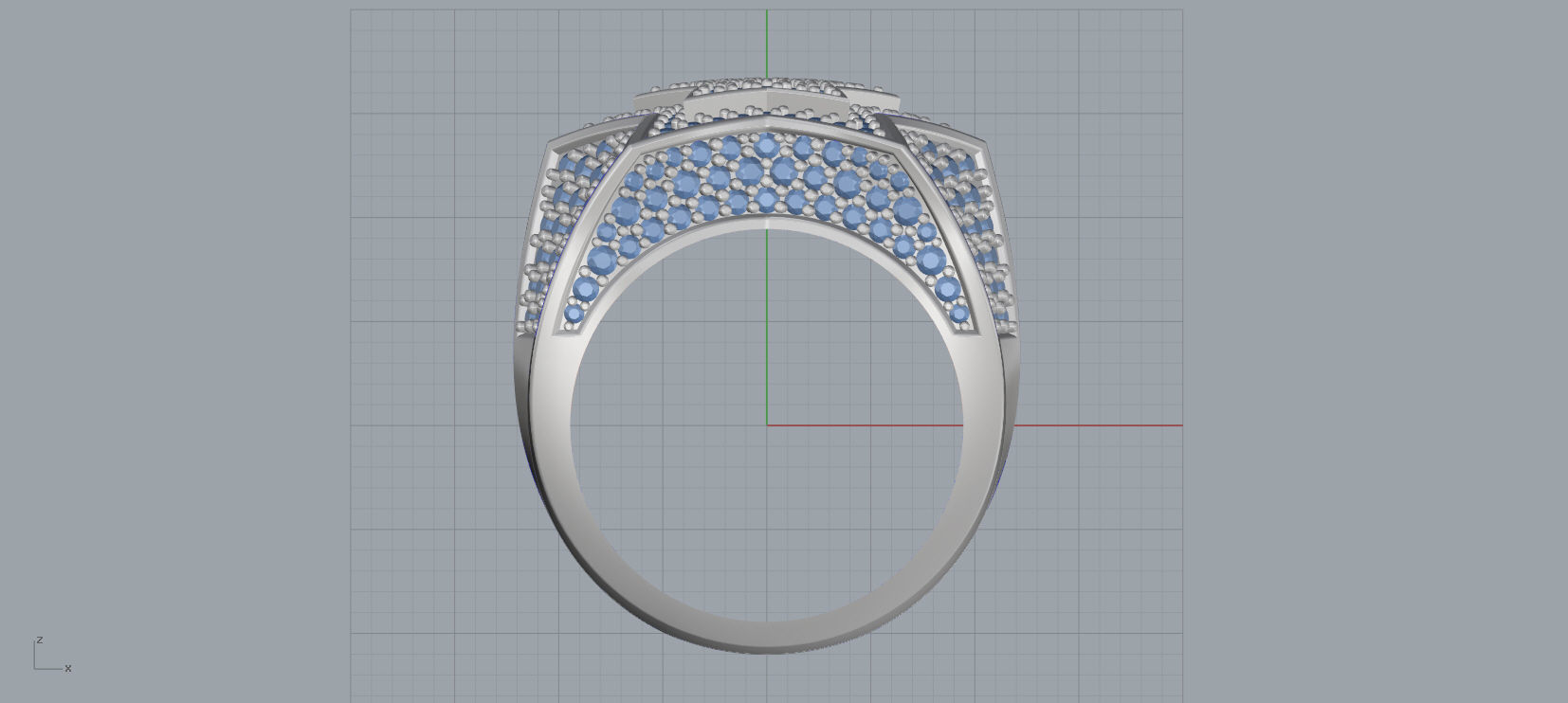 5 Angles Pave Small Star Ring Style 2 Size US 9 3D print model_4