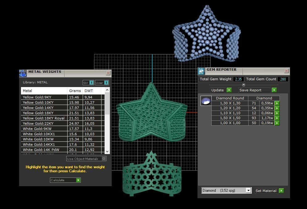 5 Angles Pave Small Star Ring Style 2 Size US 9 3D print model_11