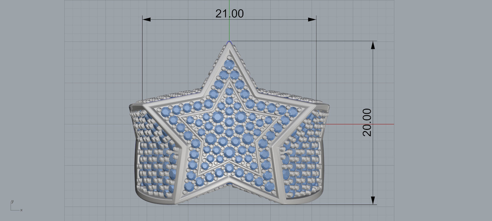 5 Angles Pave Small Star Ring Style 2 Size US 9 3D print model_3