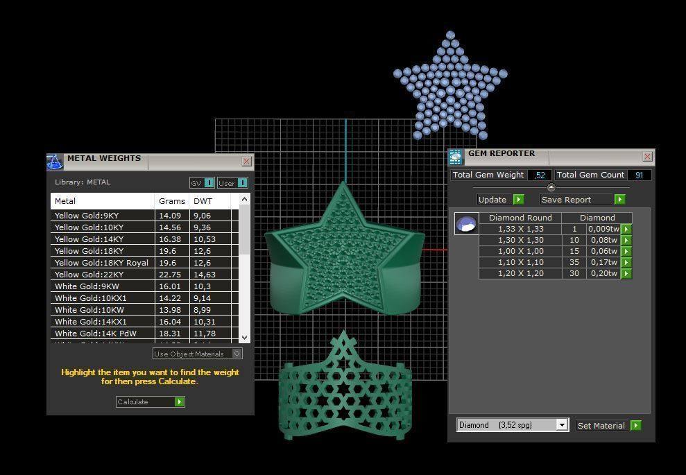 5 Angles Pave Small Star Ring Style 4 Size US 9 3D print model_11