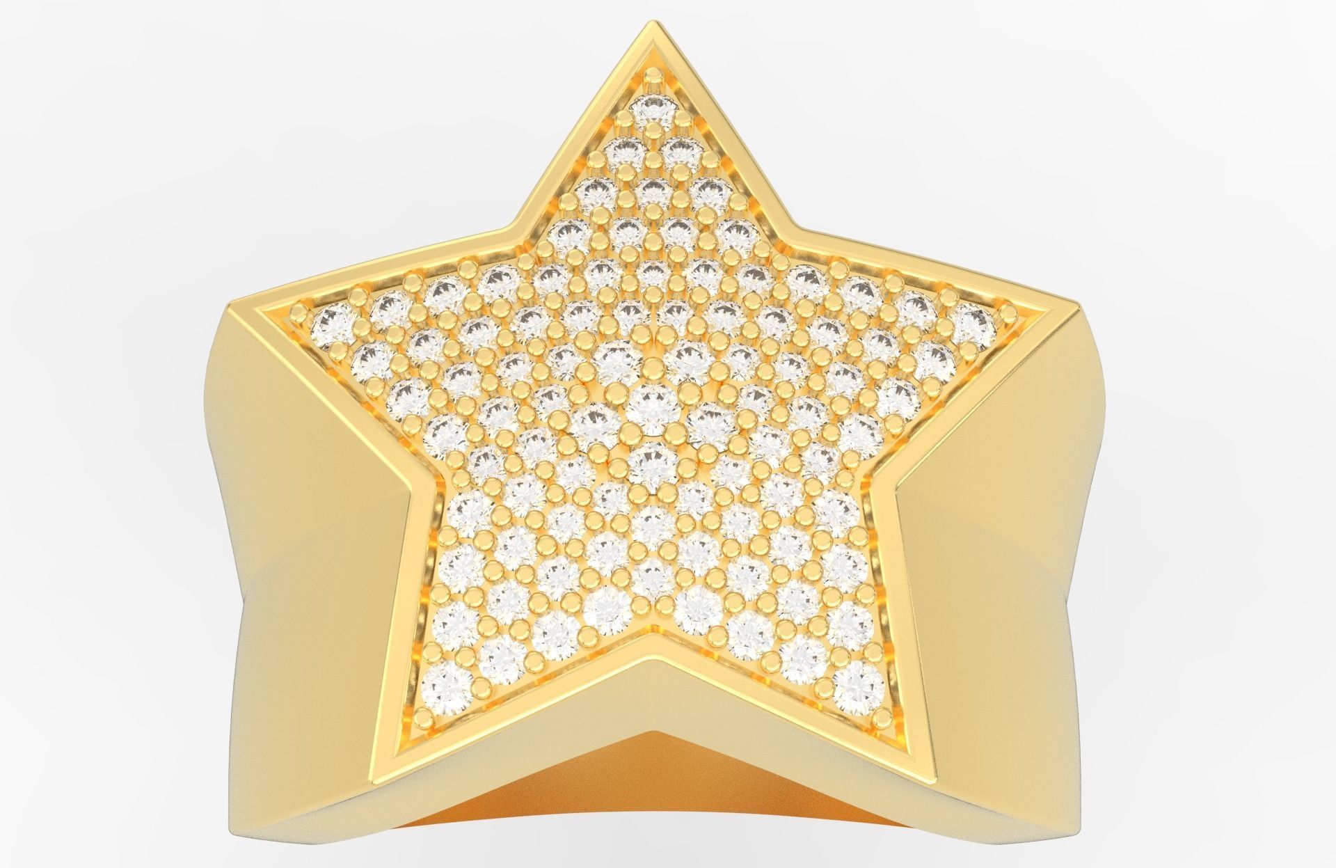 5 Angles Pave Small Star Ring Style 4 Size US 9 3D print model_1