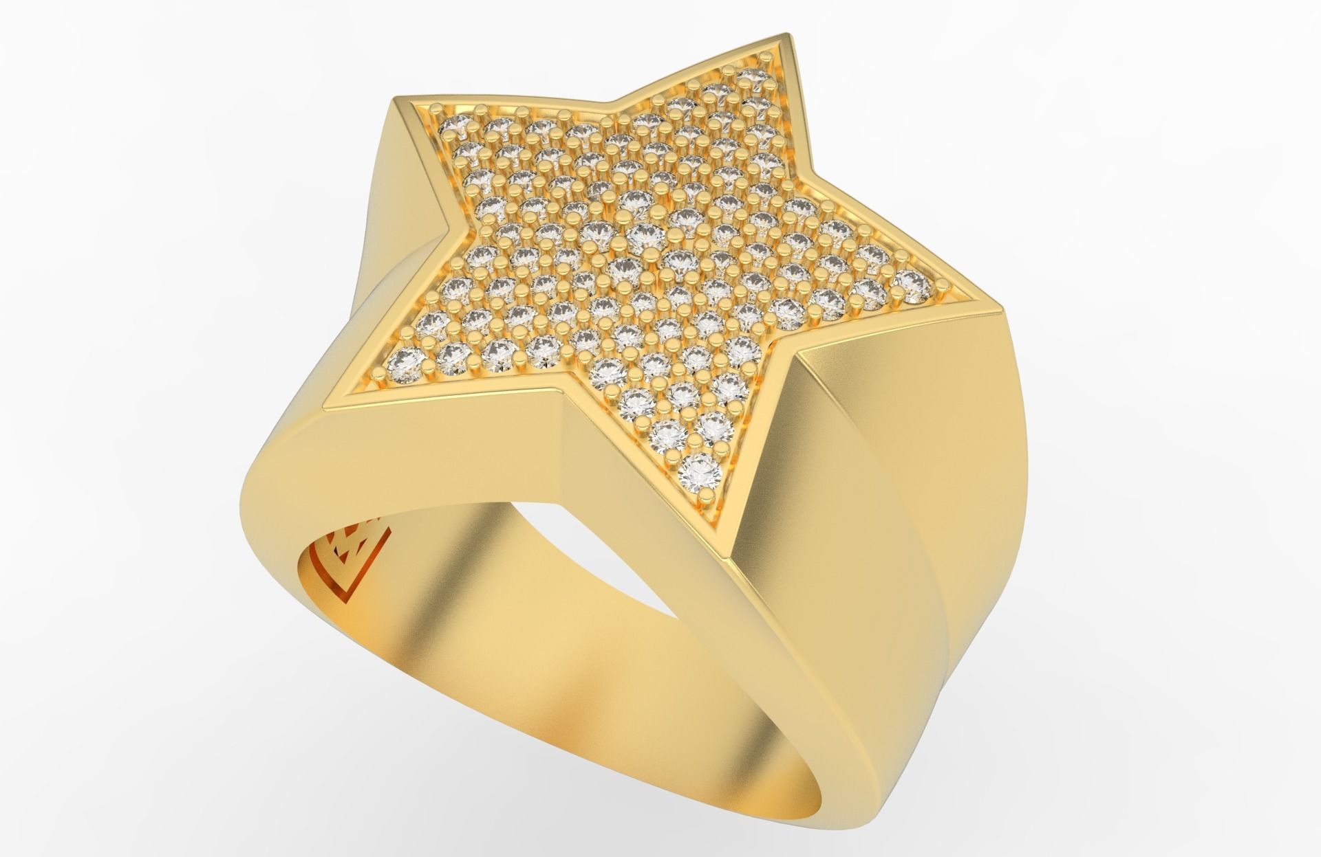 5 Angles Pave Small Star Ring Style 4 Size US 9 3D print model_2