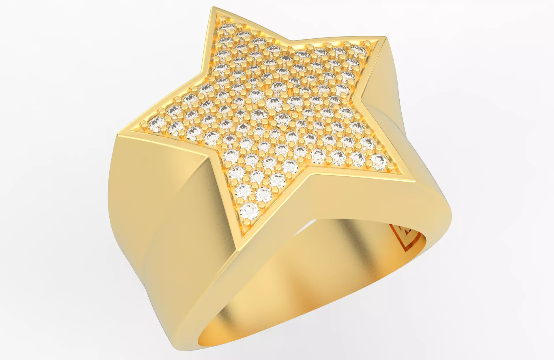 5 Angles Pave Small Star Ring Style 4 Size US 9 3D print model_0