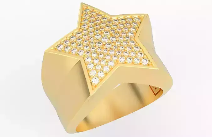 5 Angles Pave Small Star Ring Style 4 Size US 9 3D print model 5 Angles Pave Small Star Ring Style 4 Size US 9 3D print model