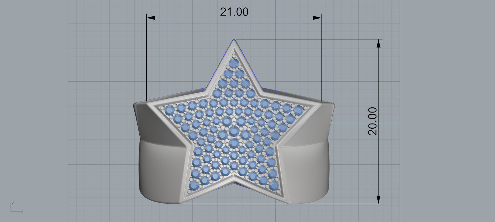 5 Angles Pave Small Star Ring Style 4 Size US 9 3D print model_3