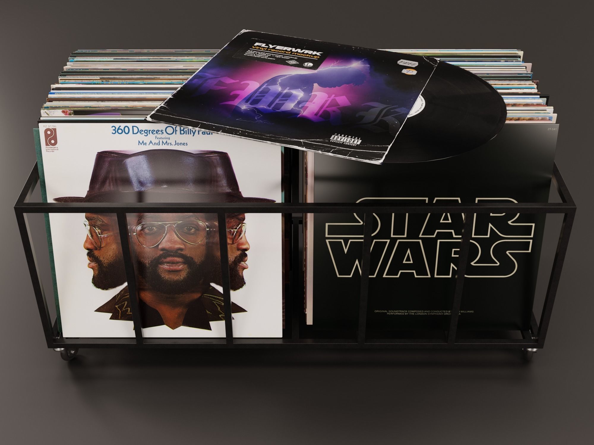 Vinyl Storage No30 with 5 Color Variations 3D model_4