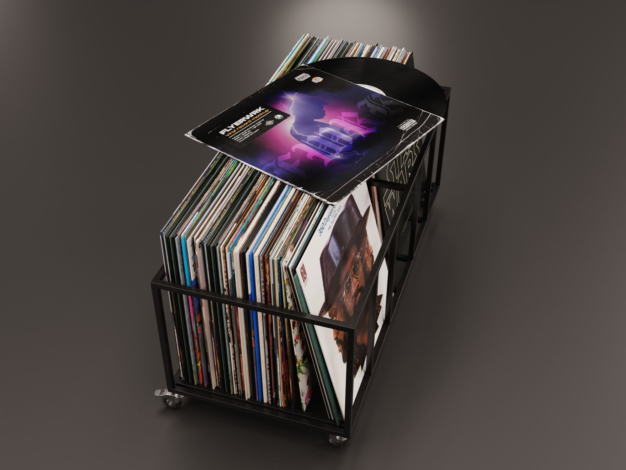 Vinyl Storage No30 with 5 Color Variations 3D model_5