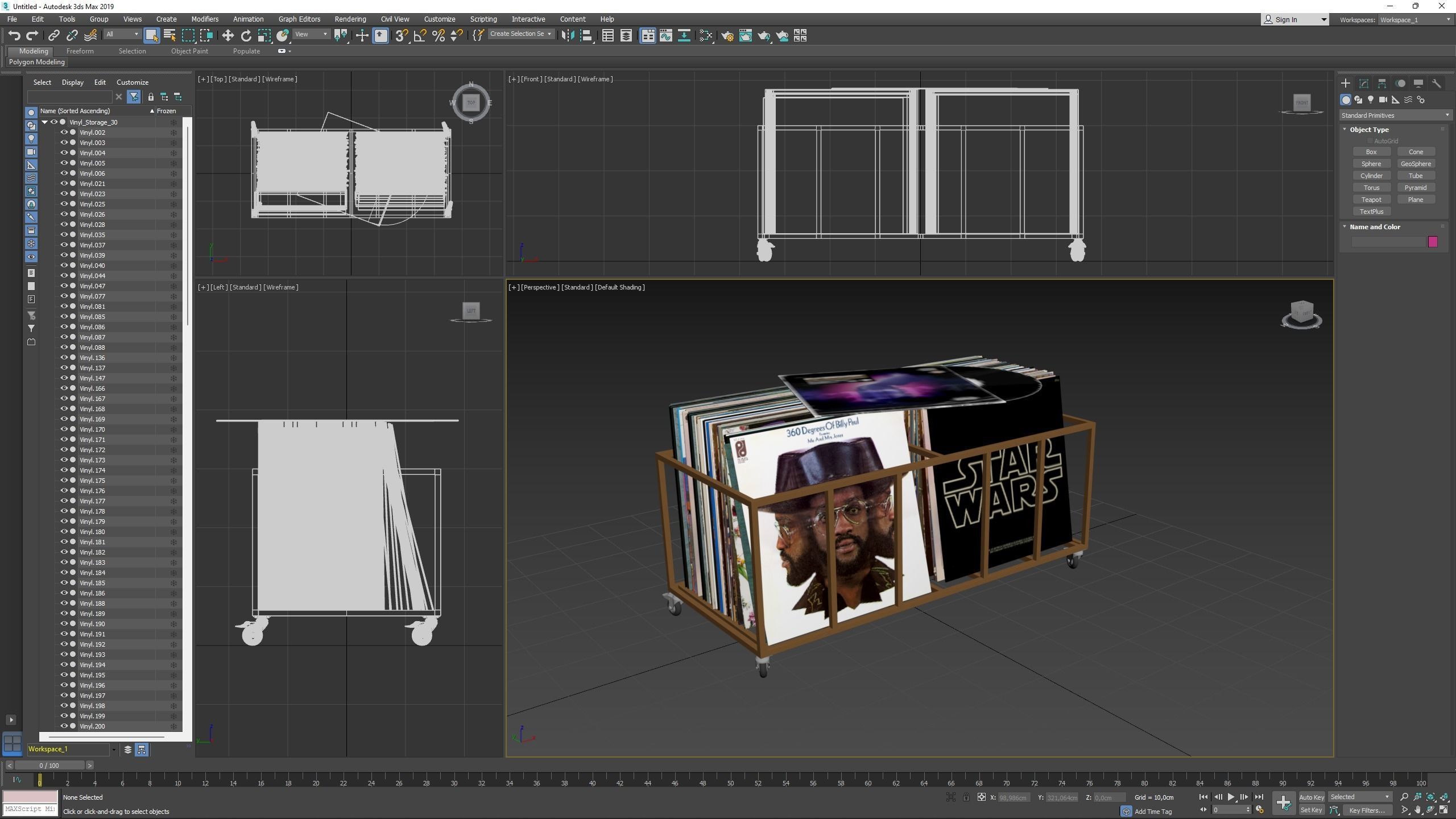 Vinyl Storage No30 with 5 Color Variations 3D model_19