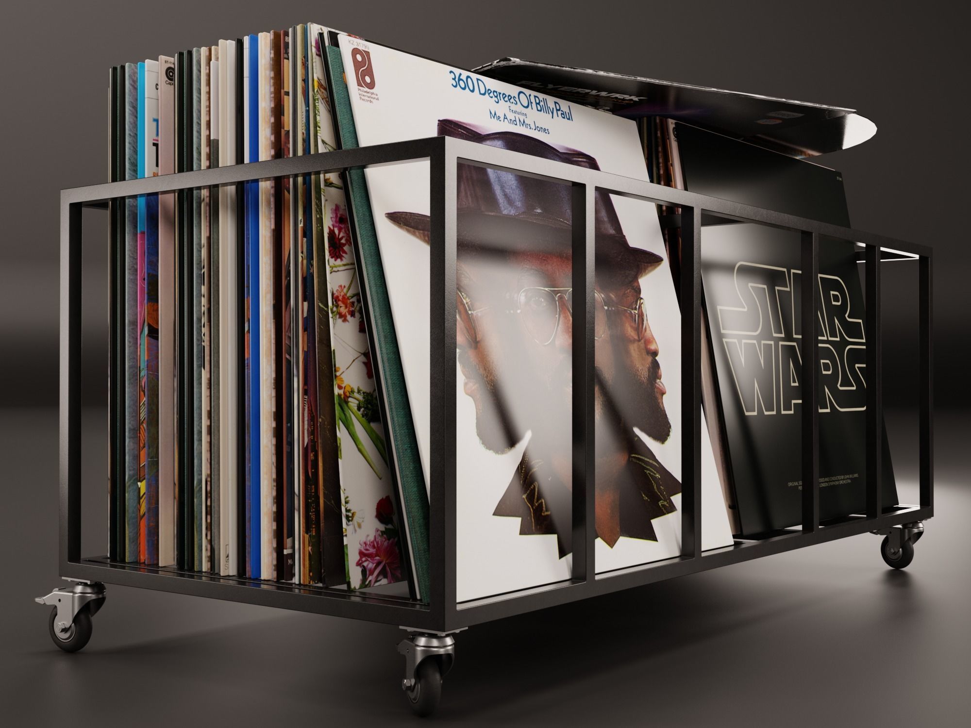 Vinyl Storage No30 with 5 Color Variations 3D model_3