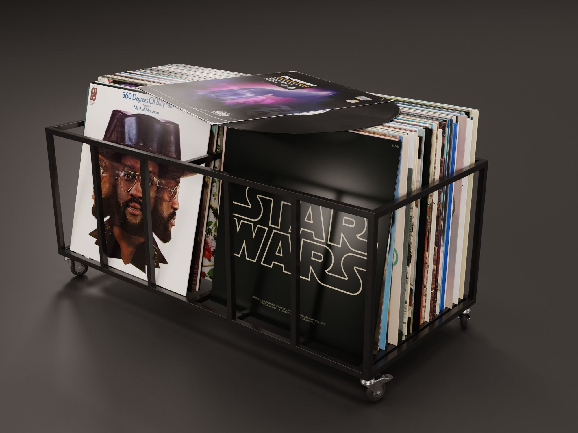 Vinyl Storage No30 with 5 Color Variations 3D model_1