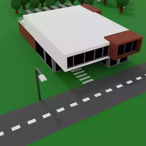 High Tech House low poly 3D model