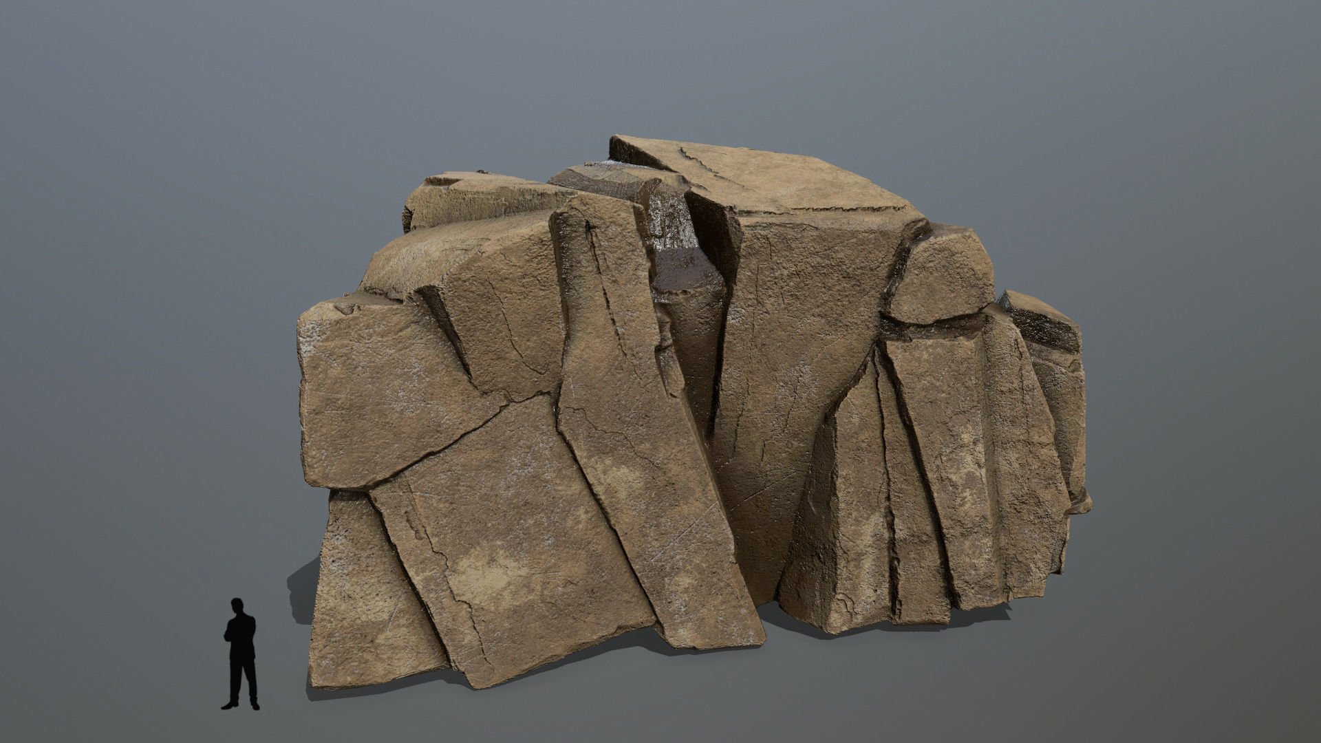 desert rocks Low-poly 3D model_2