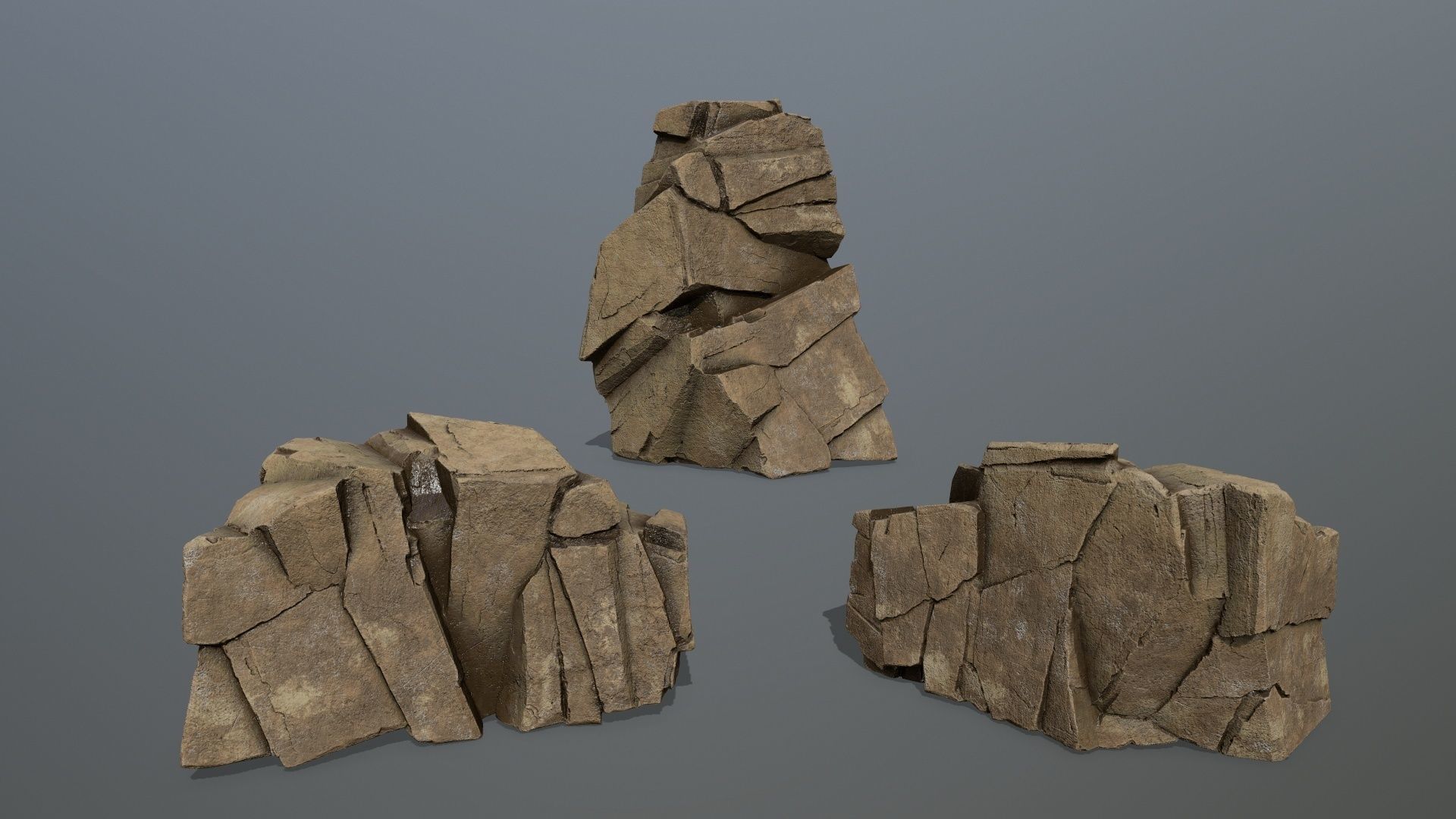 desert rocks Low-poly 3D model_8