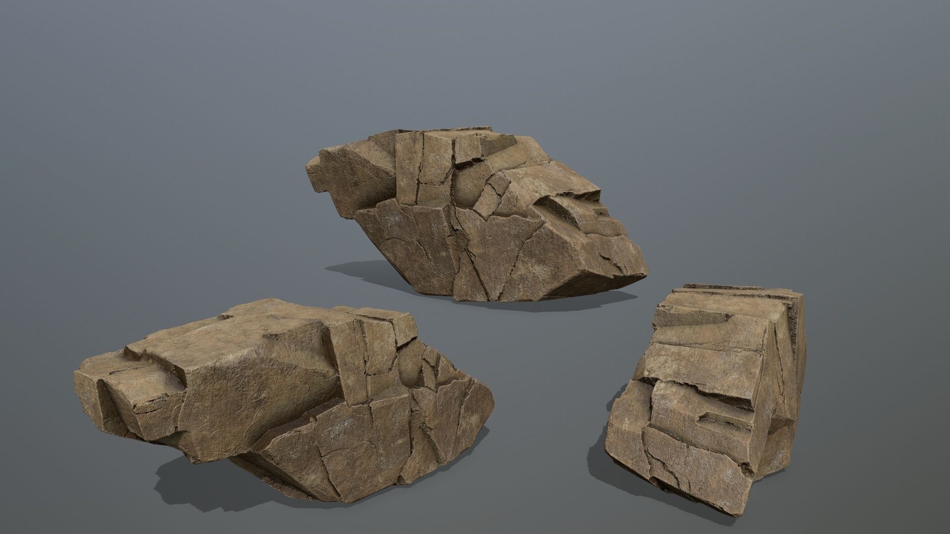 desert rocks Low-poly 3D model_11