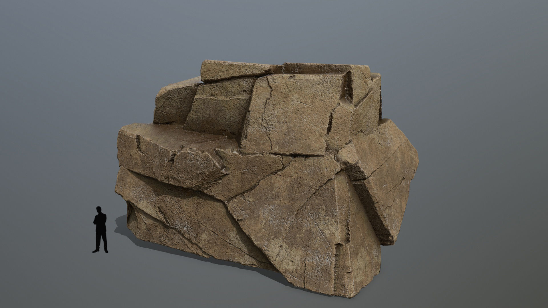 desert rocks Low-poly 3D model_7