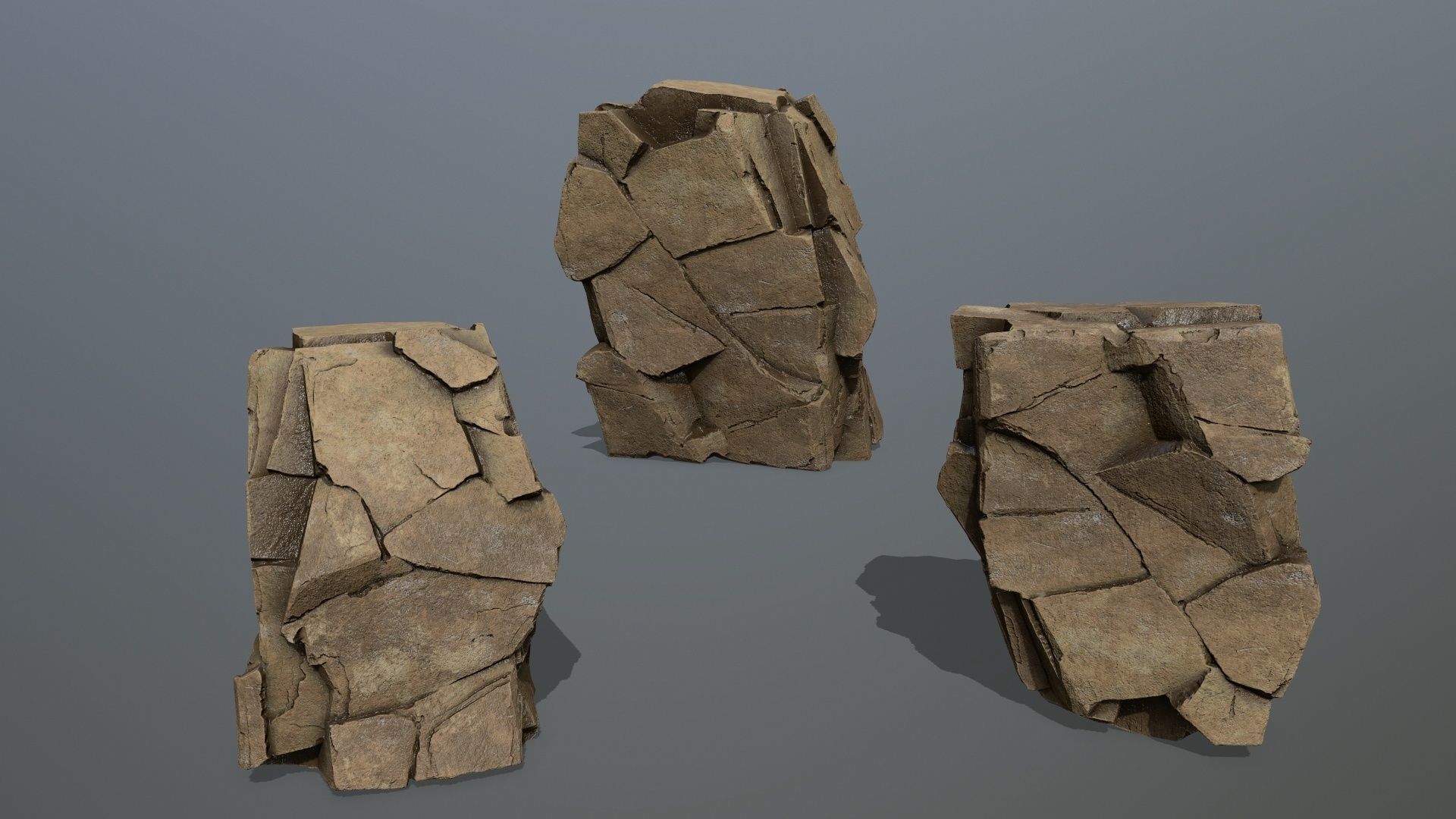 desert rocks Low-poly 3D model_9